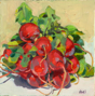 22.	Festive Radishes (from life), oil on masonite, 6” x 6”, © 2007